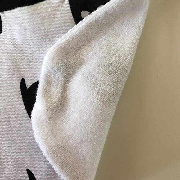 2 Baby Bibs, Monochrome Black and white, Batman, Cotton, tie up, terry towelling - Picture 3 of 3